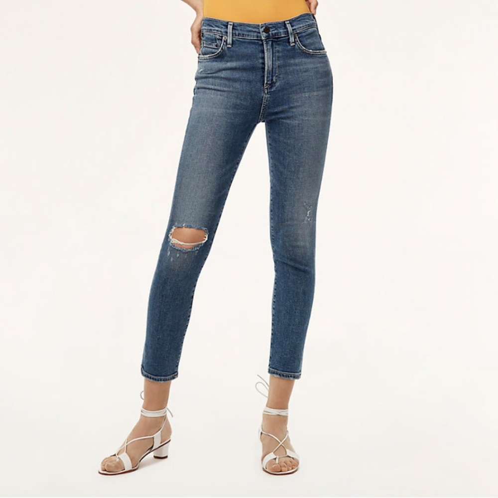 Women's High Waist Crop Skinny Jeans